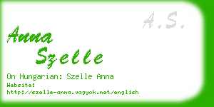 anna szelle business card